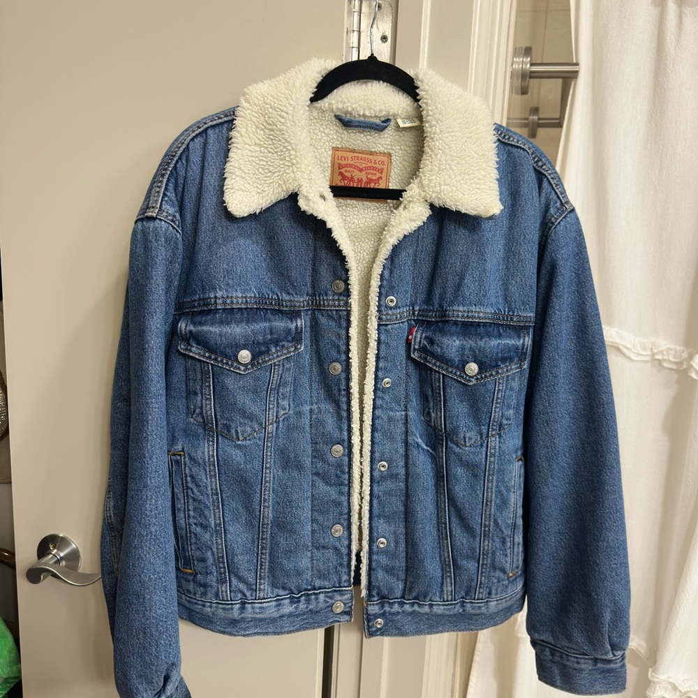 Levi's Blue Denim Sherpa Jacket